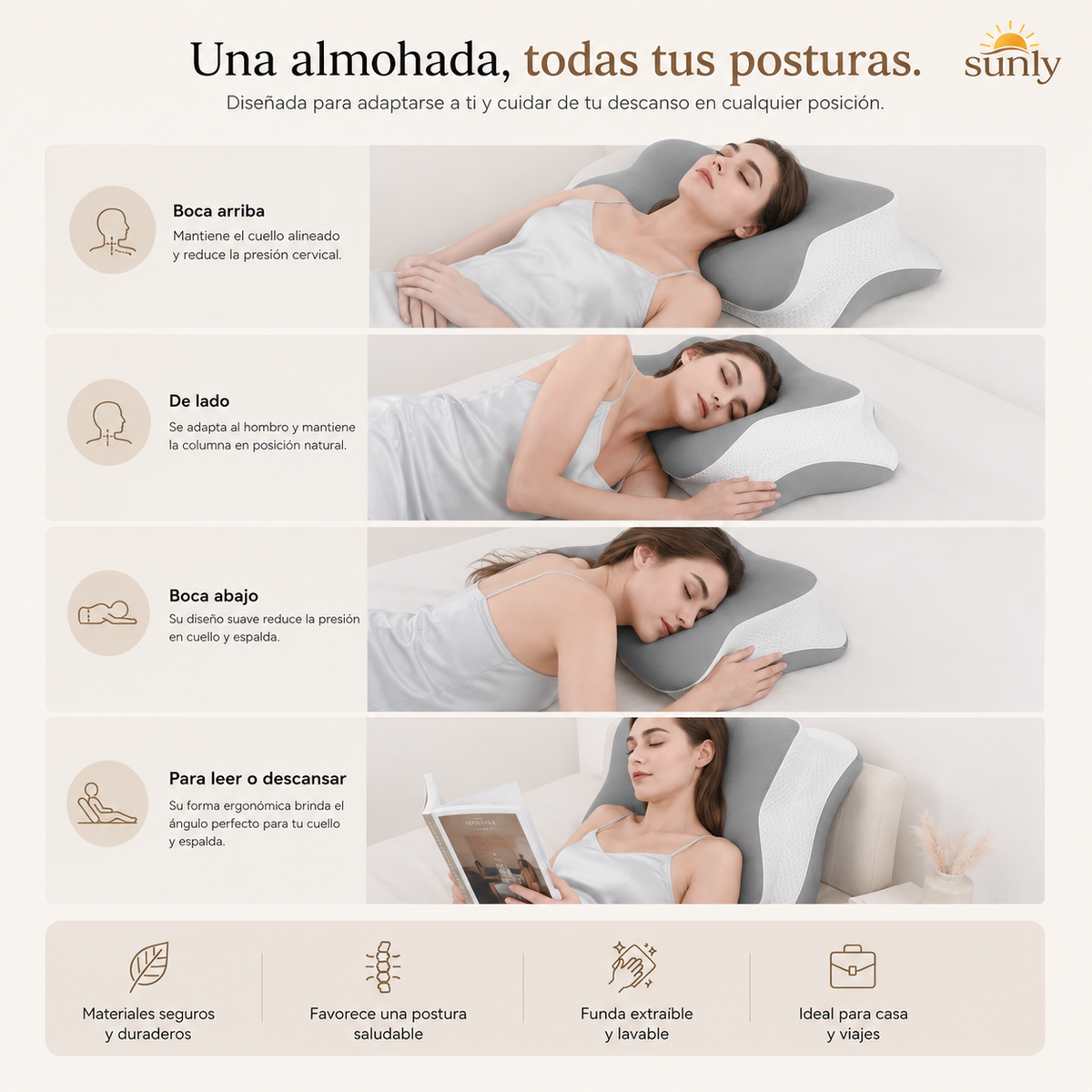 Almohada cervical viscoelástica SunCalm