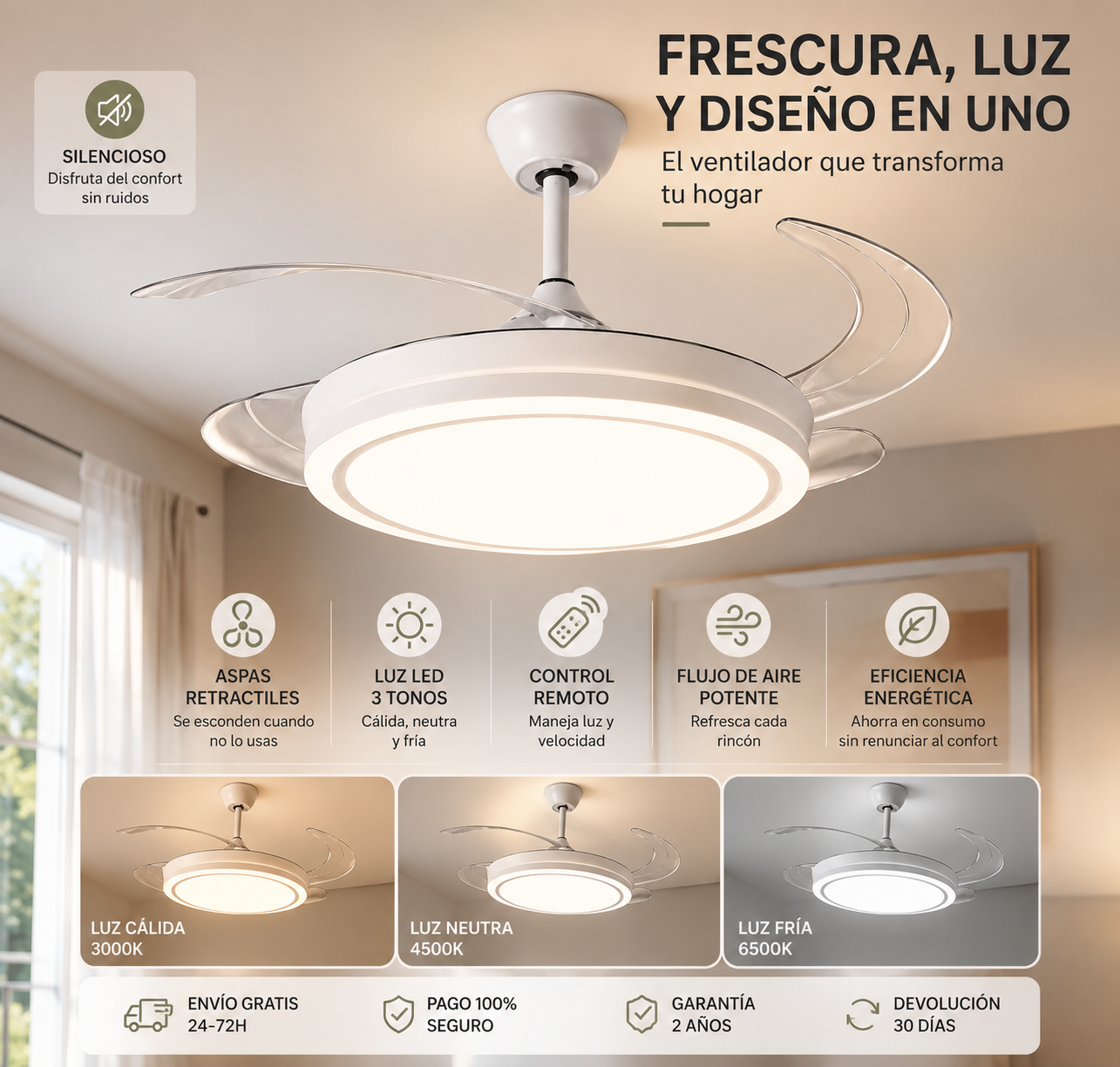 Ventilador de Techo LED Sunfresh