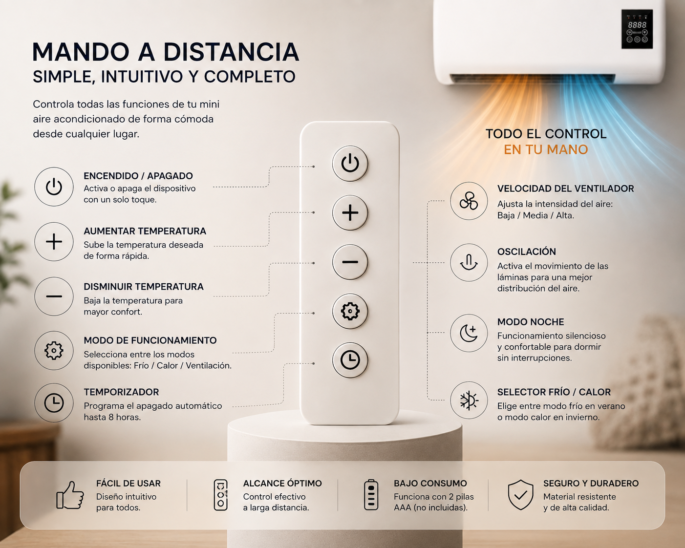 Mini aire acondicionado portátil 2 en 1 Sunrefresh