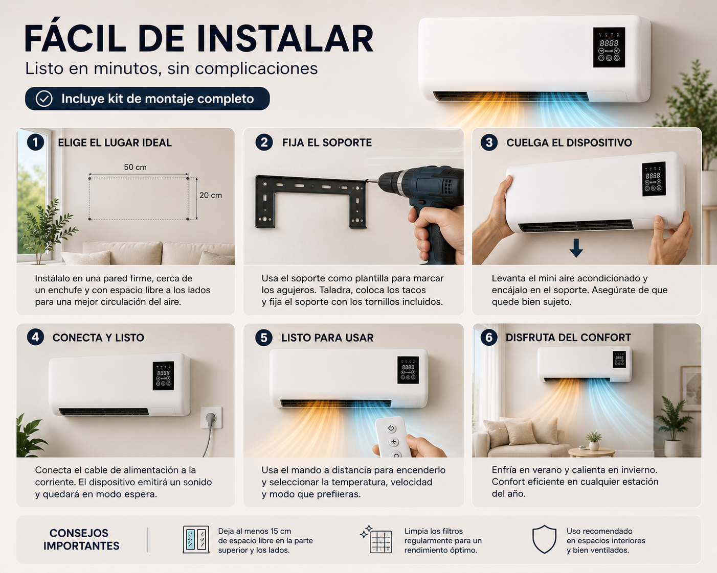 Mini aire acondicionado portátil 2 en 1 Sunrefresh